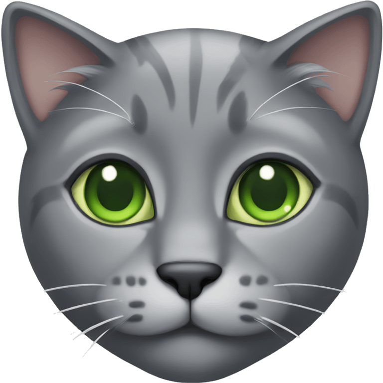 gray cat with green eyes emoji