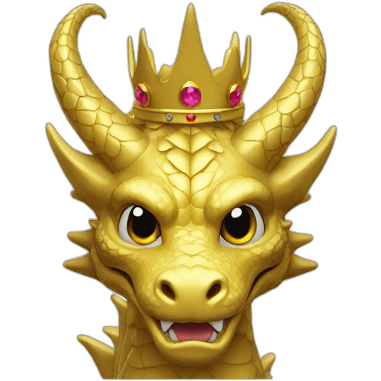 Gold head dragon with crown emoji