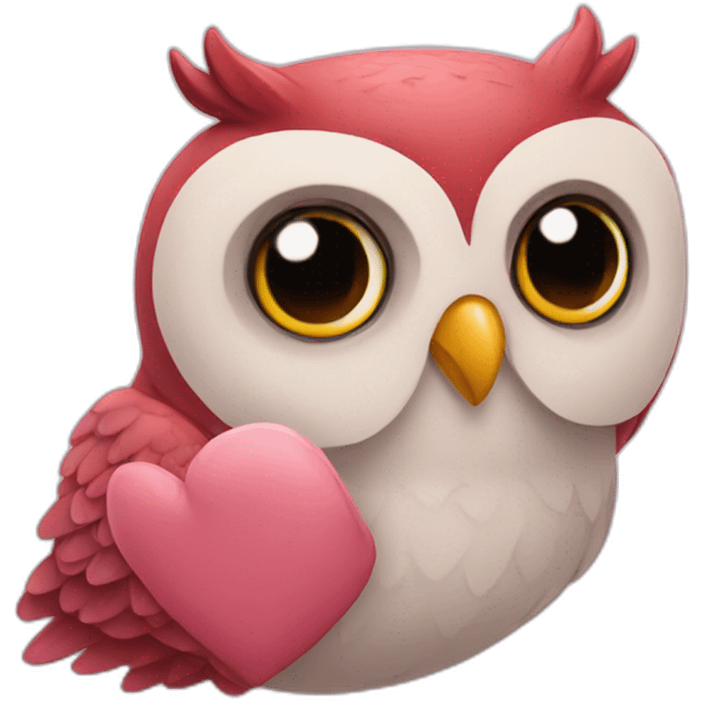 Heart owl emoji