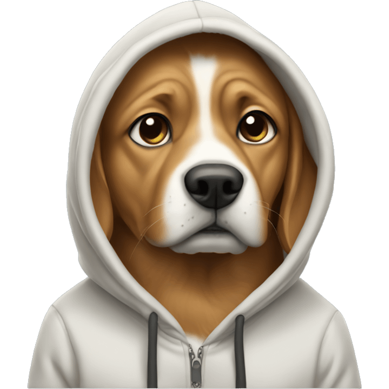 Dog wearing a hoody  emoji