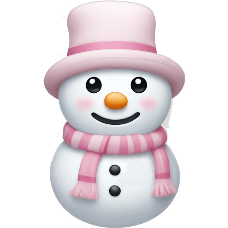 Cute white and light pink snowman emoji