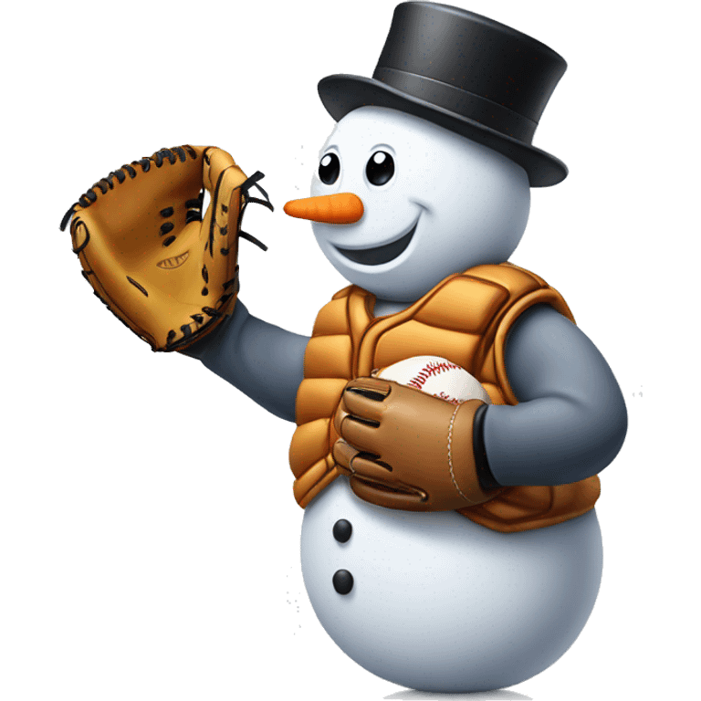 snowman with baseball glove emoji