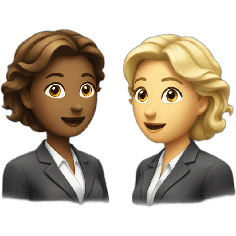 two business women talking emoji