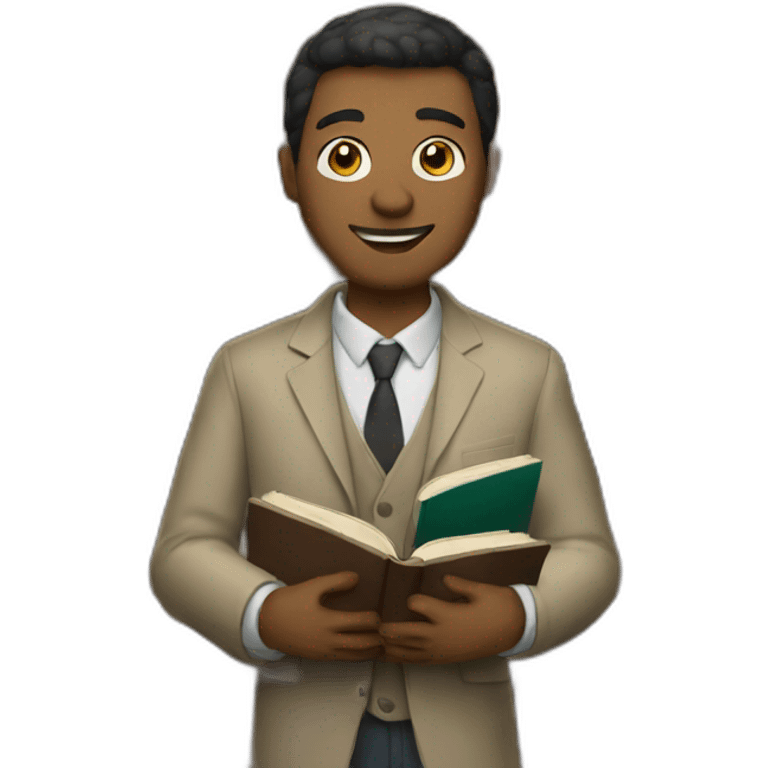 Man with books emoji