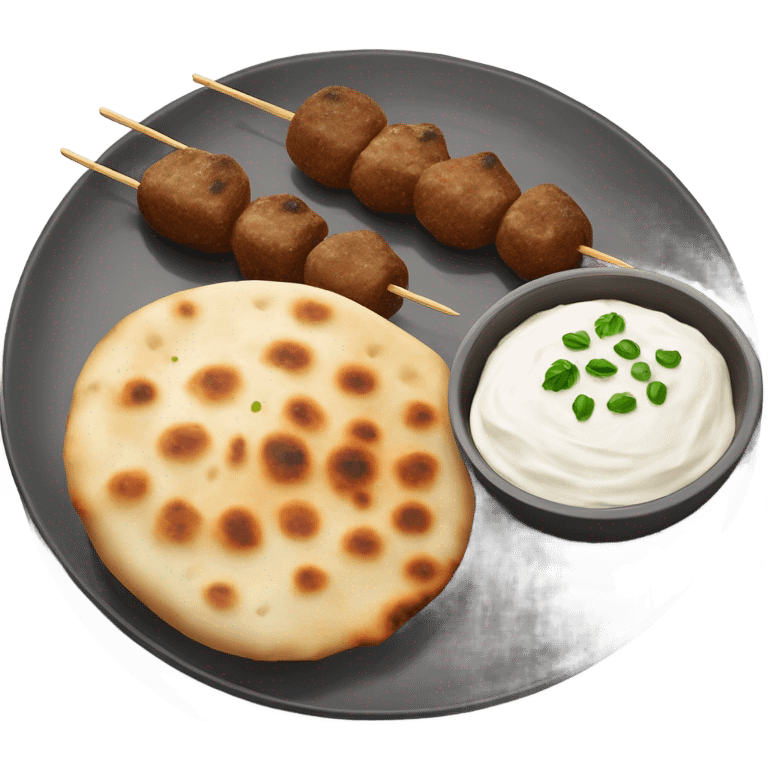 Bosnian national dish cevapi with kaymak and somun  emoji