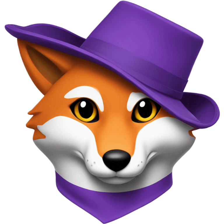 purple fox in a prude flag colored hat emoji