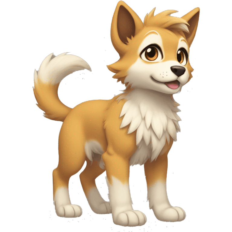 Anthro Fur-Sona Puppy-Fakémon Full Body emoji