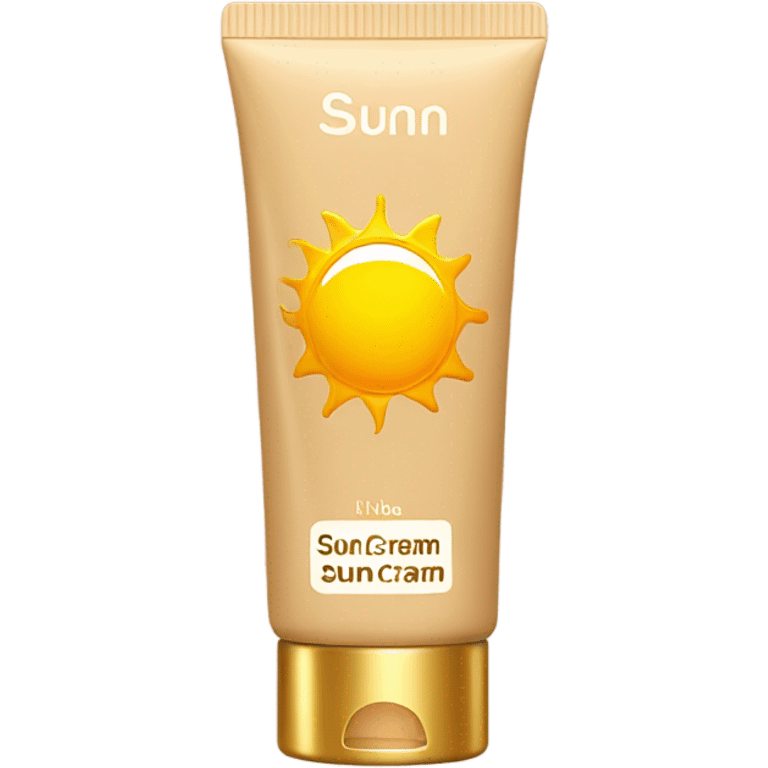 Beige and gold sun cream emoji