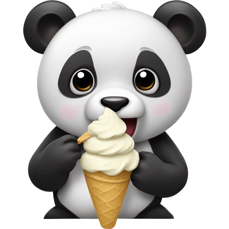 Panda eating ice cream emoji