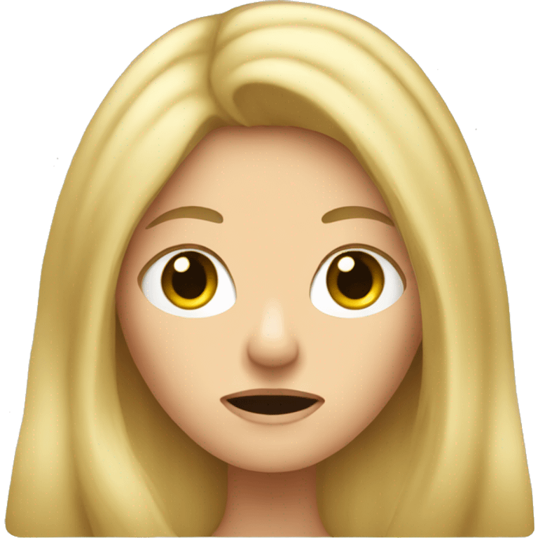 Blond woman with long hair annoyed  emoji