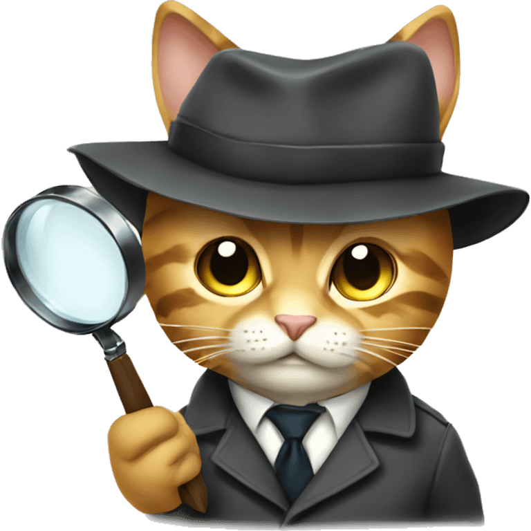 A detective cat with a magnifying glass emoji