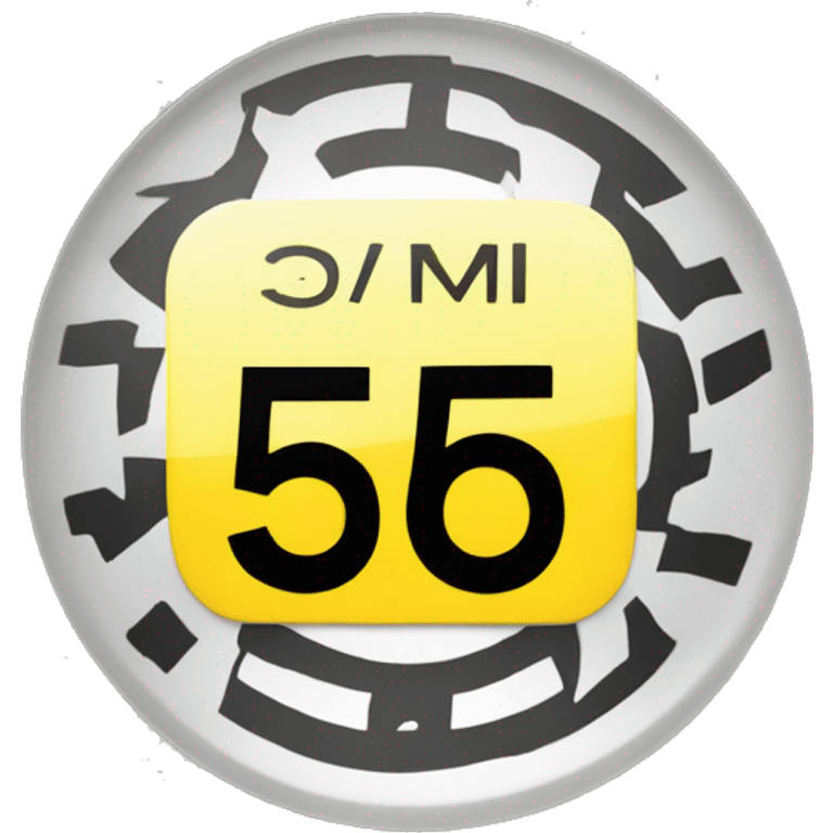 Speed limit 50km/h In a circle emoji