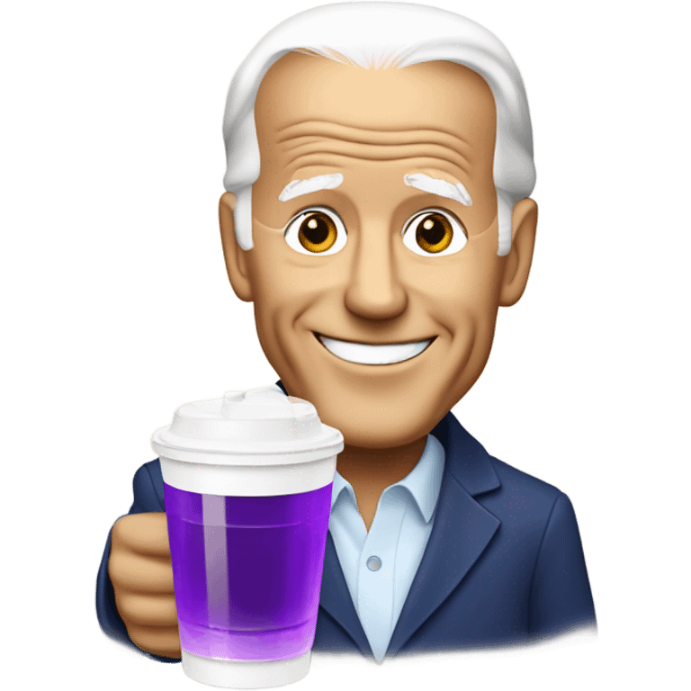 biden with grape soda white cup emoji