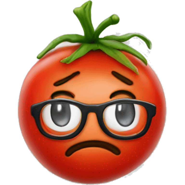 Tomato with glasses and top hat  emoji