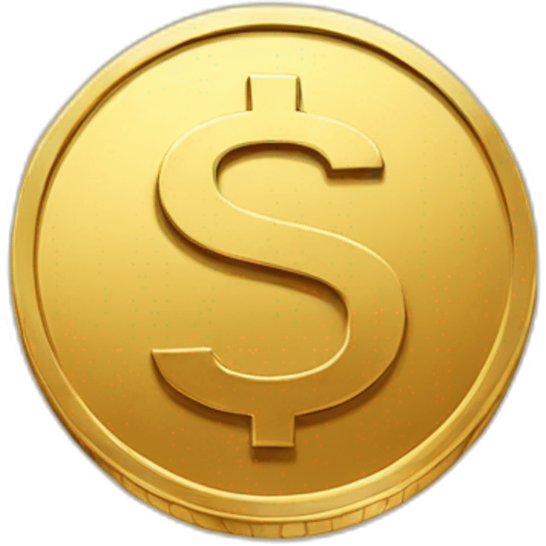 a golden coin with dollar sign emoji