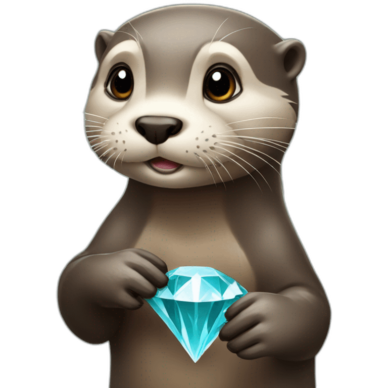 otter holding diamond emoji