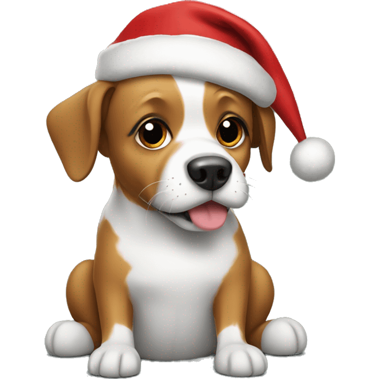 Dog with Christmas hat emoji