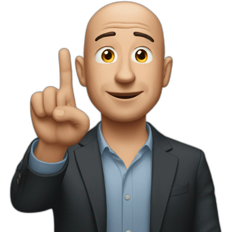 Jeff bezos show 3 fingers emoji