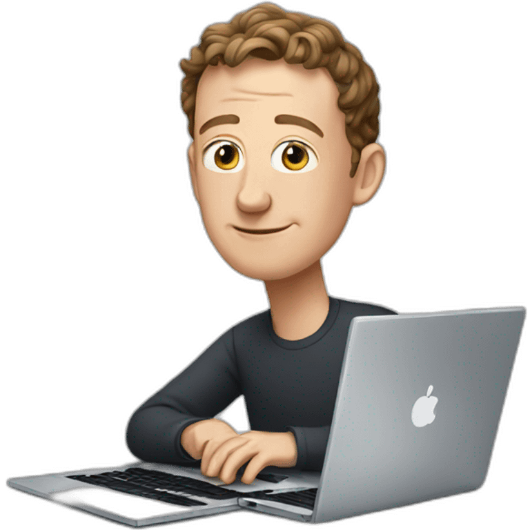 zuckerberg working on his laptop  emoji