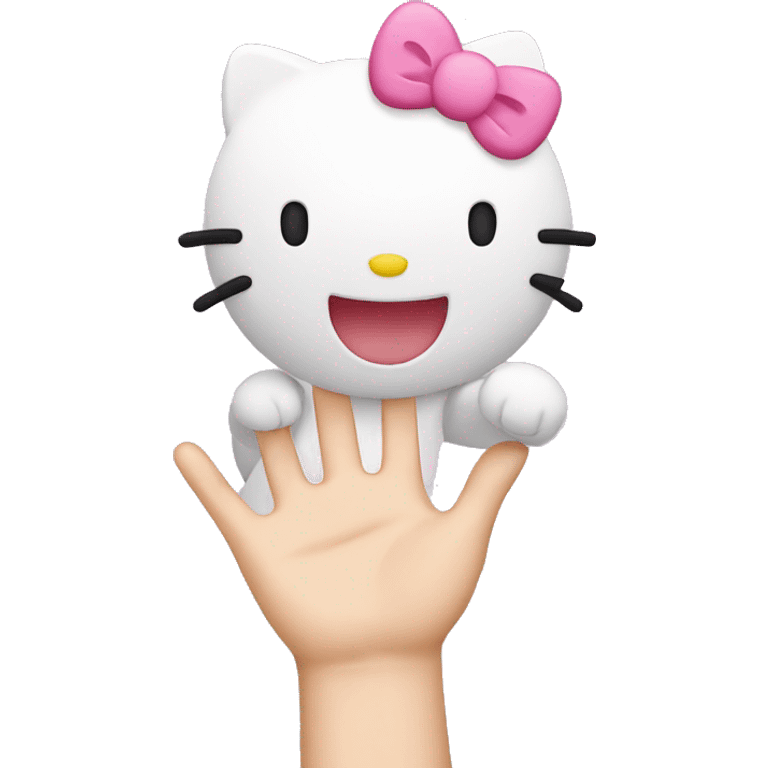 hello kitty waving emoji