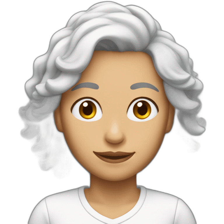 Mujer de 52 años con el pelo blanco emoji