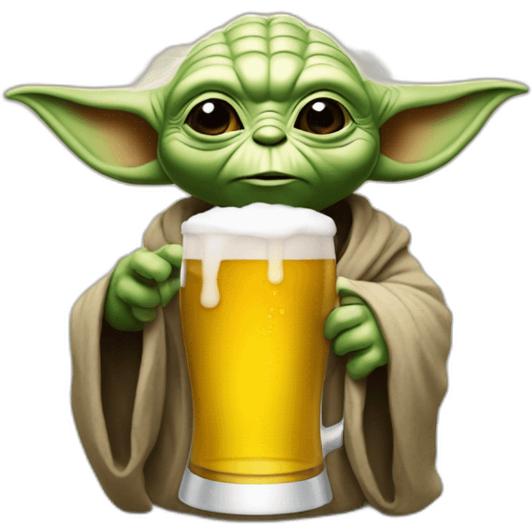 Yoda qui boit une bière emoji