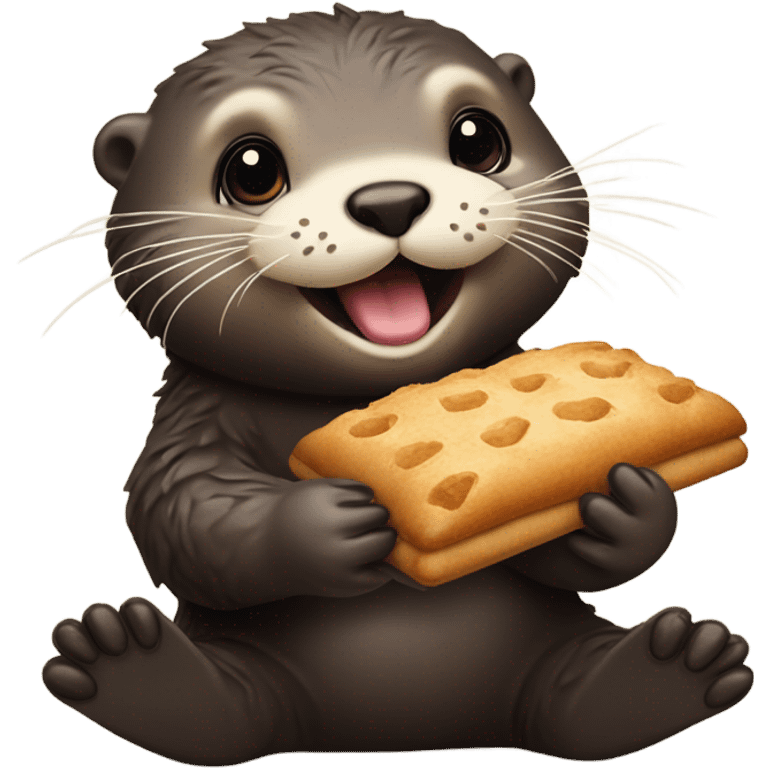 Sea otter eating pasteries emoji