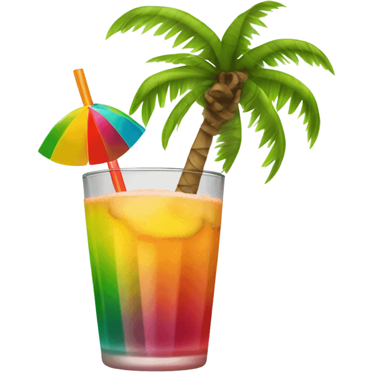 Palm tree drinking a cocktail emoji