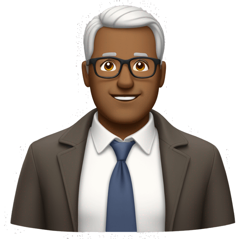 middle aged man thinning hair short bear thick framed glasses emoji