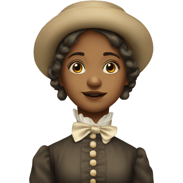 fair young girl in 19th century costume emoji