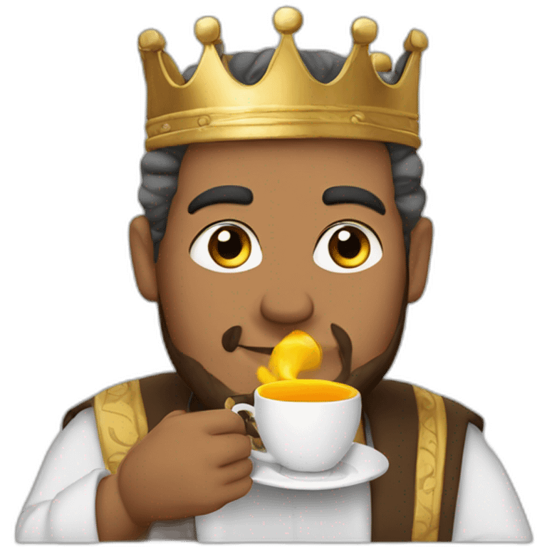 King Mohamed six with a cup of tea emoji