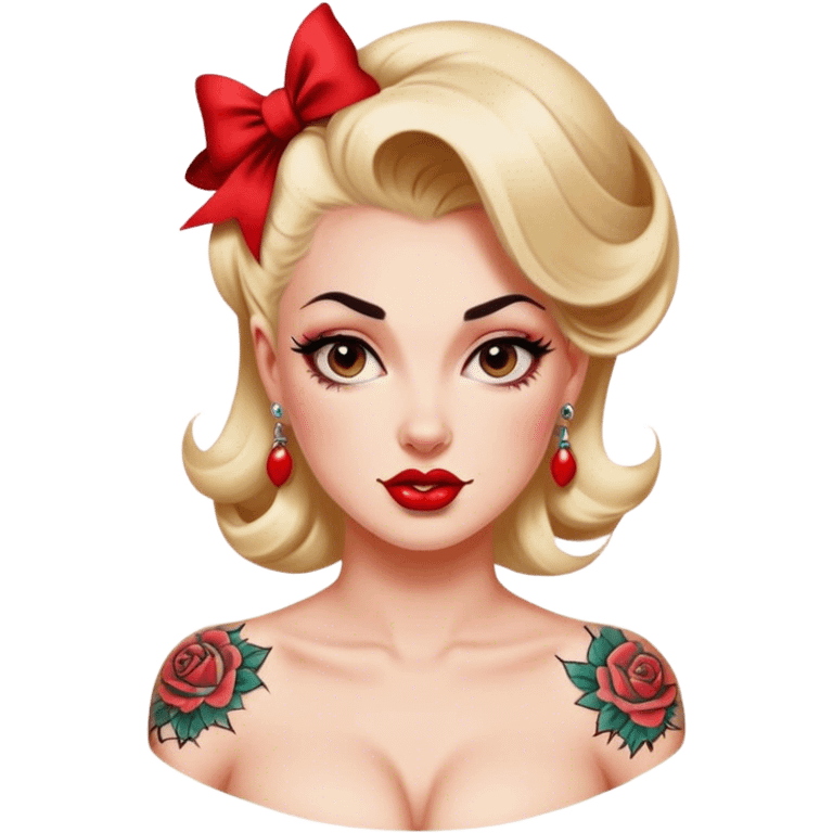 Tattooed pin up emoji