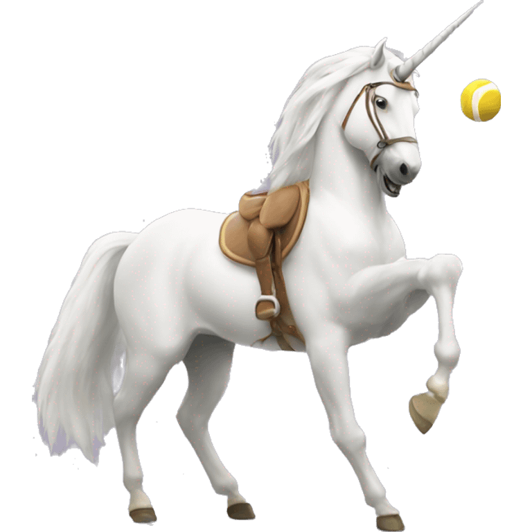 unicorn serving a volley emoji