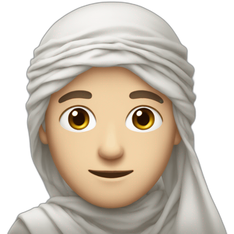 A white-skinned man wearing a shemagh and a head scarf emoji