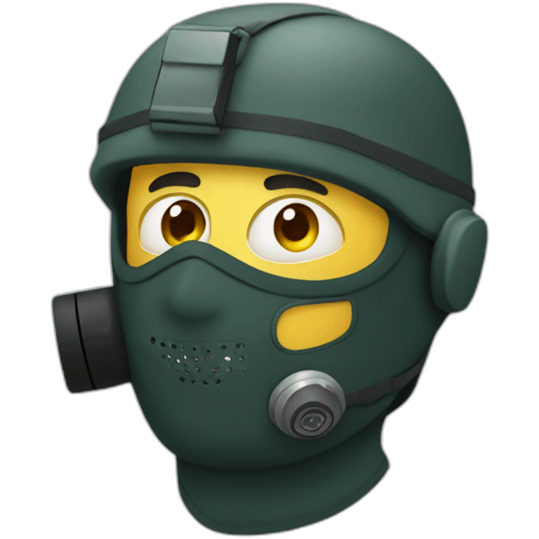 military in balaclava talking phone emoji