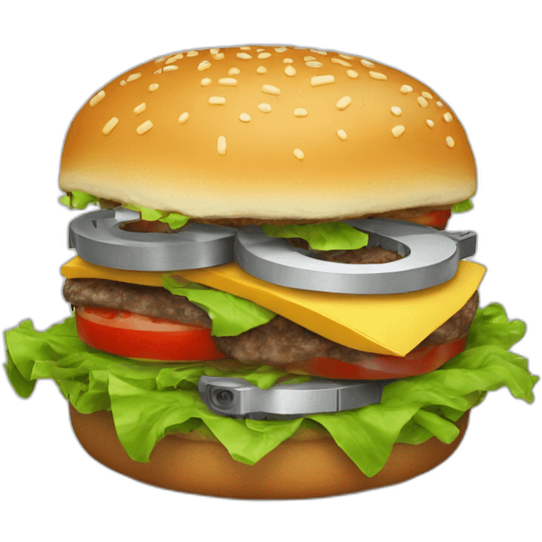 hamburger made of computer parts emoji