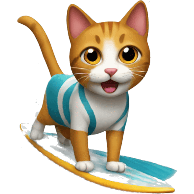 Surfing cat emoji