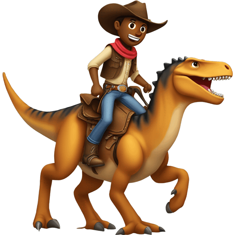 cowboy riding dinosour emoji