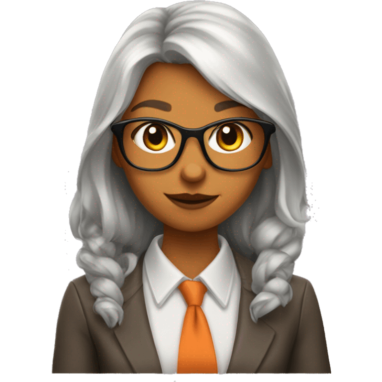 Anthropomorphic fox girl journalist emoji