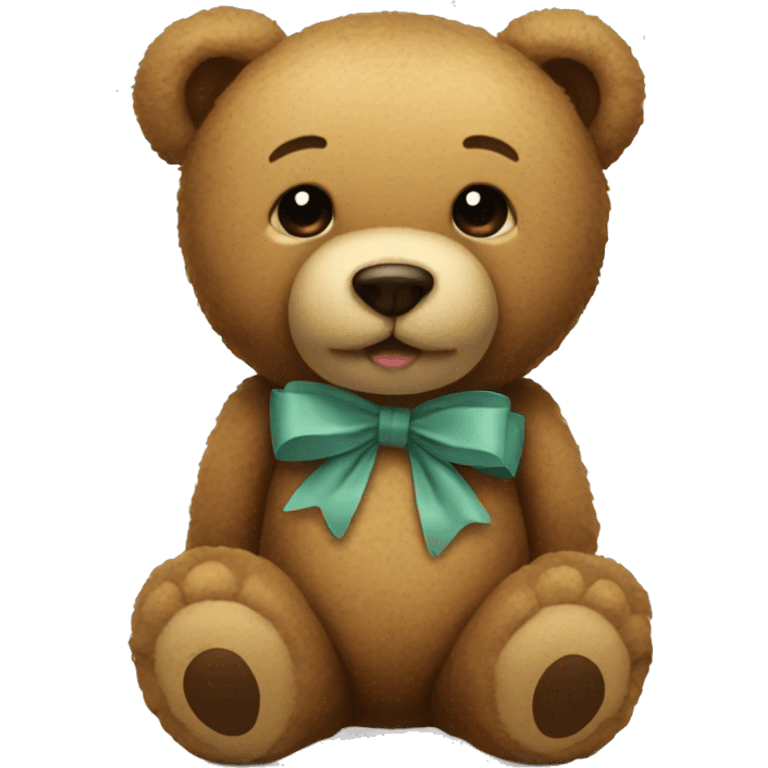 A teddy bear with a bow emoji