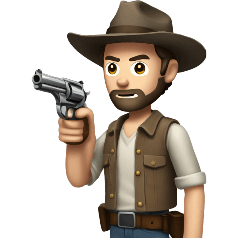 Rick Grimes holding a revolver emoji