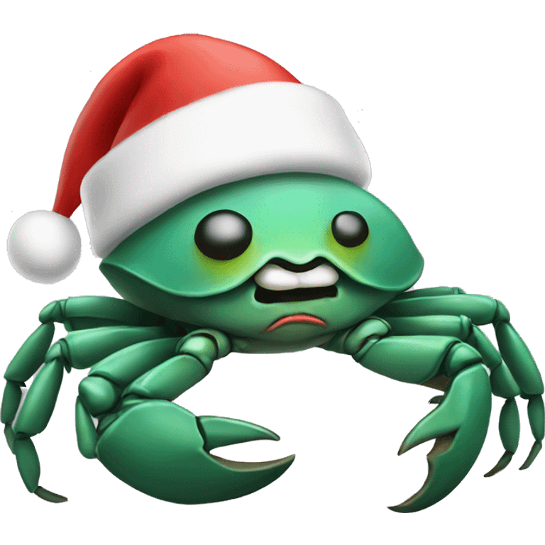 Crab wearing a Santa hat emoji