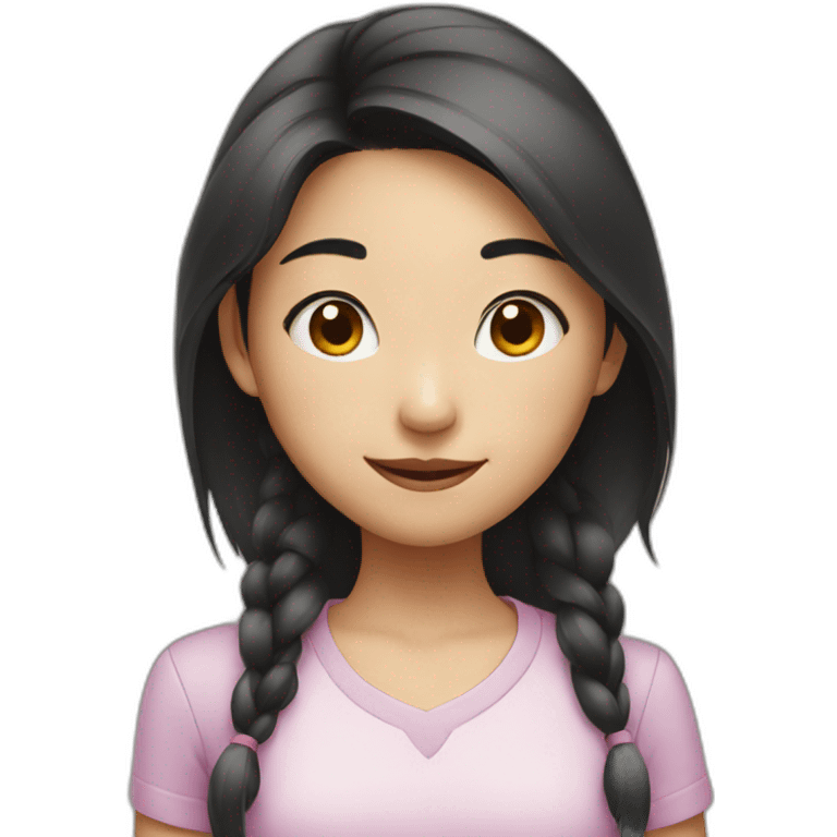 Asian girl with a mouse emoji