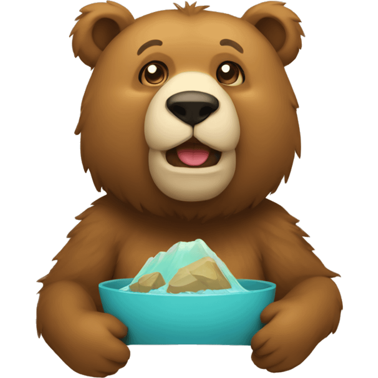 urso com simbolo na boca emoji