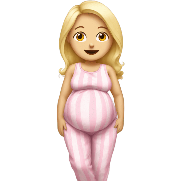 blonde pregnant woman in pajamas emoji