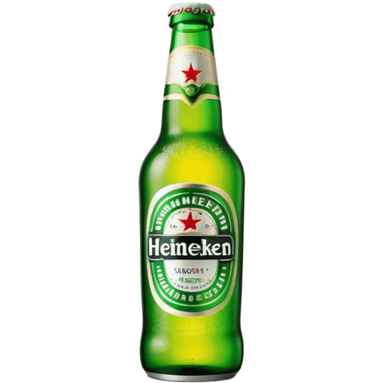 Cinematic Realistic Heineken Pop Culture Emoji, showcasing an iconic beer moment rendered with crisp textures and vibrant, energetic lighting. emoji