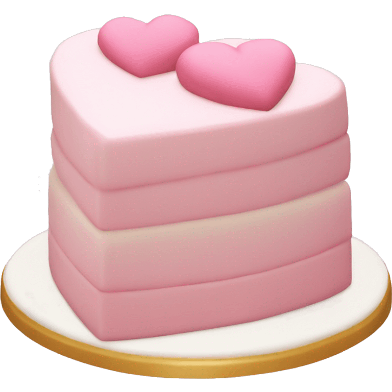 Light Pink heart birthday cake emoji