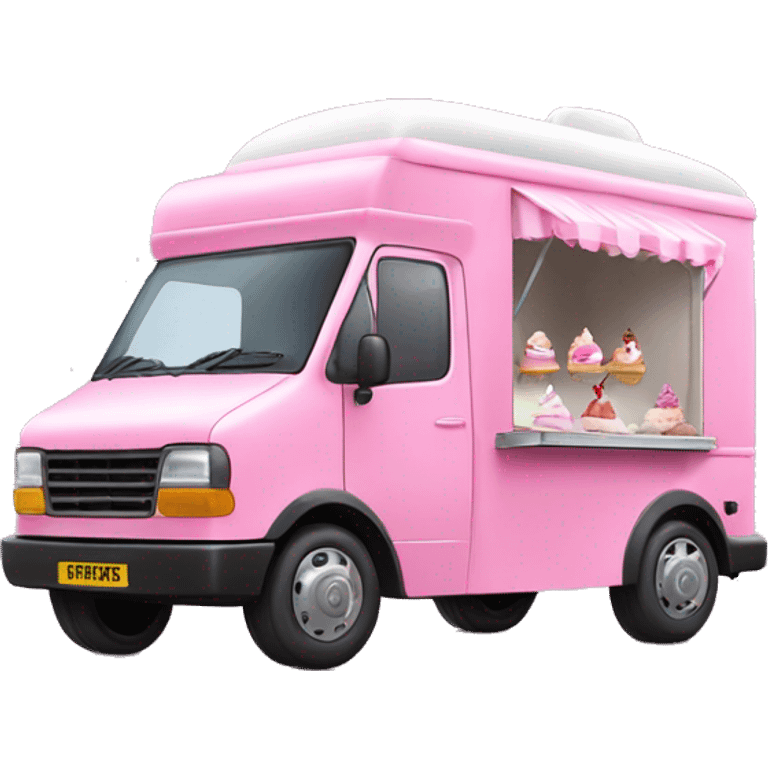 Flying Barbie ice cream van , pearl red emoji