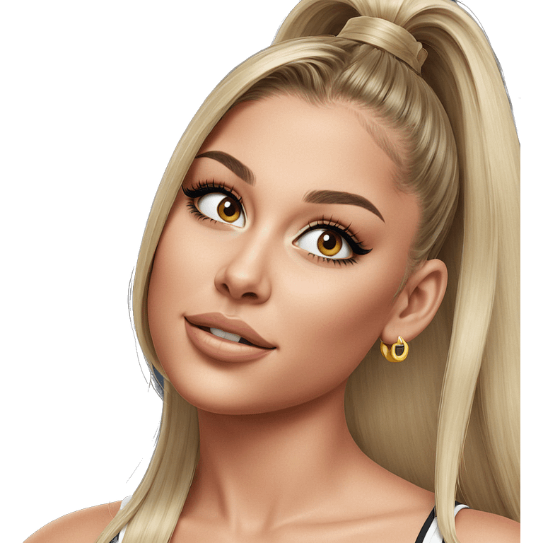 blonde girl with ponytail portrait emoji