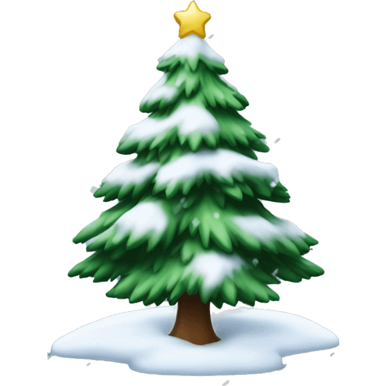 christmas tree with snow emoji